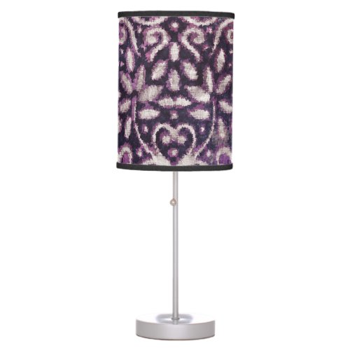 Purple tan damask luxury pattern table lamp