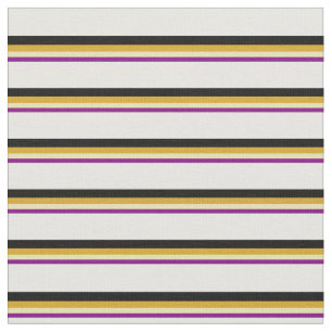 Purple, Tan, Goldenrod, Black & White Colored Fabric