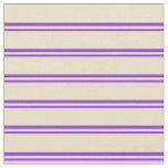 [ Thumbnail: Purple & Tan Pattern of Stripes Fabric ]