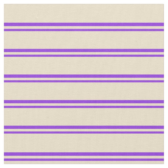 Purple & Tan Pattern of Stripes Fabric (Close Up)