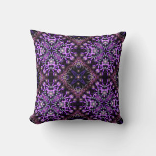 Purple Tapestry Fractal Pattern Cushions