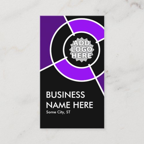 purple target logo business card