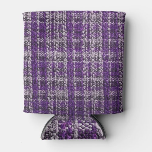 Purple tartan fabric textured background can cooler