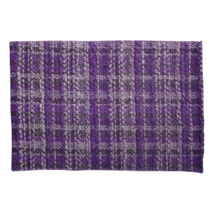 Purple tartan fabric: textured background. pillow case