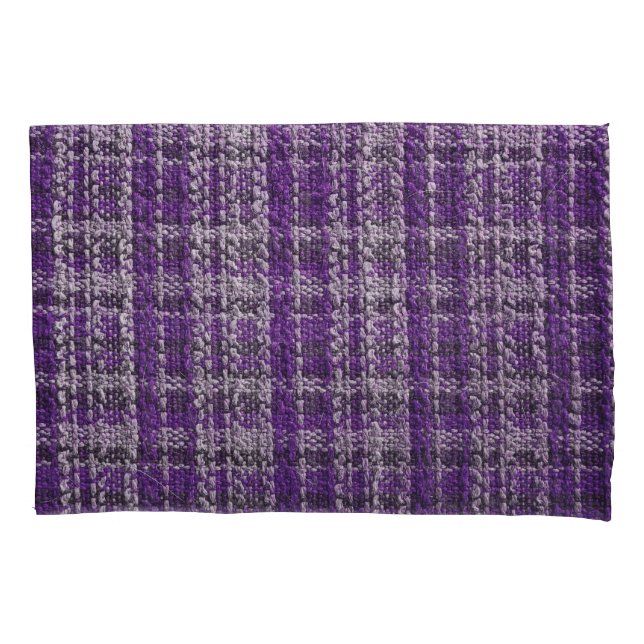 Purple tartan fabric: textured background. pillow case (Front)