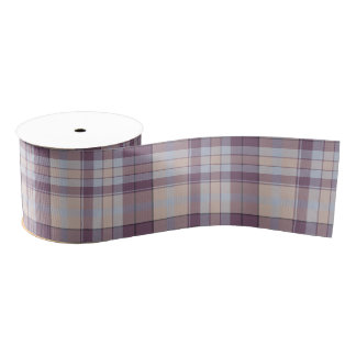 Purple tartan grosgrain ribbon