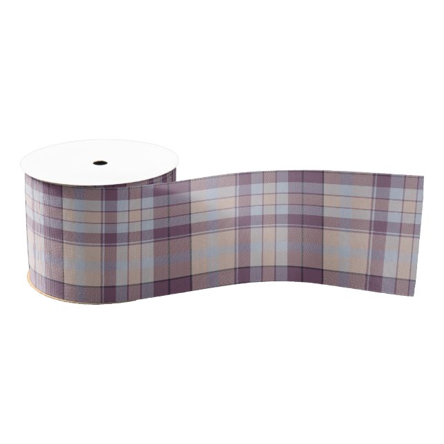 Purple tartan grosgrain ribbon (Spool)
