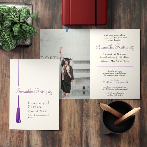 Purple Tassel Graduation Announcement