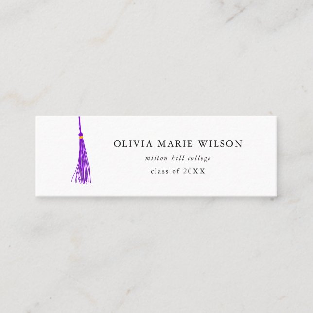 Purple Tassel Graduation Name Card (Front)