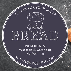 Purple Taupe Rustic Sourdough Bread Sticker