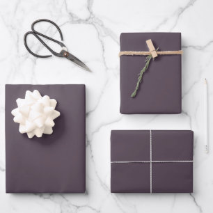 Purple Taupe Solid Color Wrapping Paper Sheets
