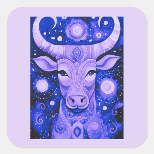 Purple Taurus Sign Stickers