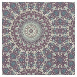 Purple Teal and Cream Mandala Pattern Fabric