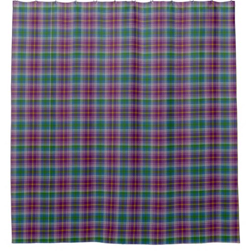 Purple Teal and Gold Plaid Shower Curtain