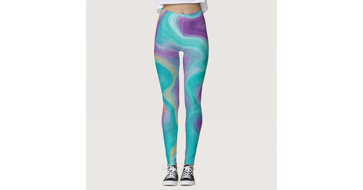 Blue and Purple Galaxy Neon Yoga Leggings