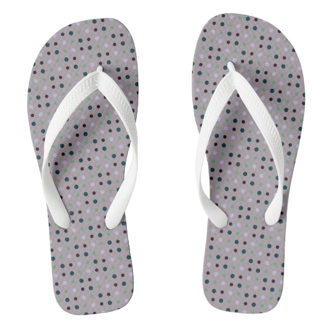 Purple, Teal and green Flip Flops (Footbed)