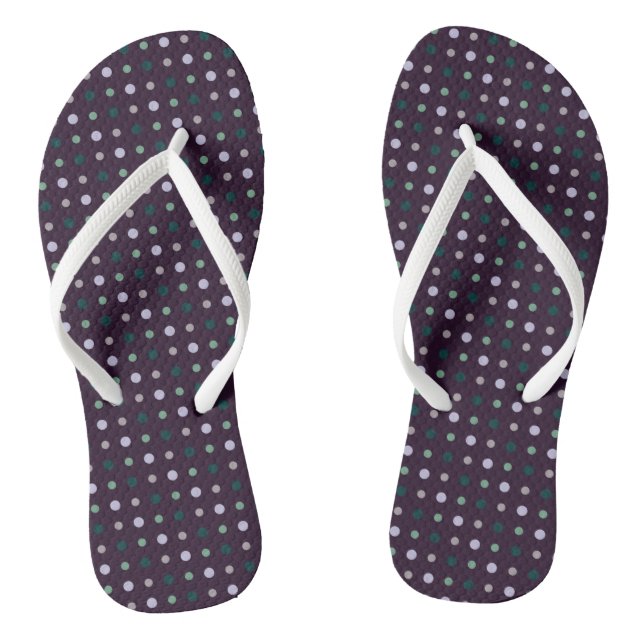Purple, Teal and green Flip Flops (Footbed)