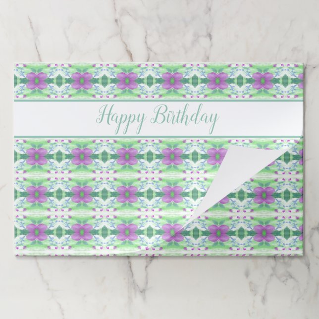 Purple Teal and Green Paper Placemat (Folded)