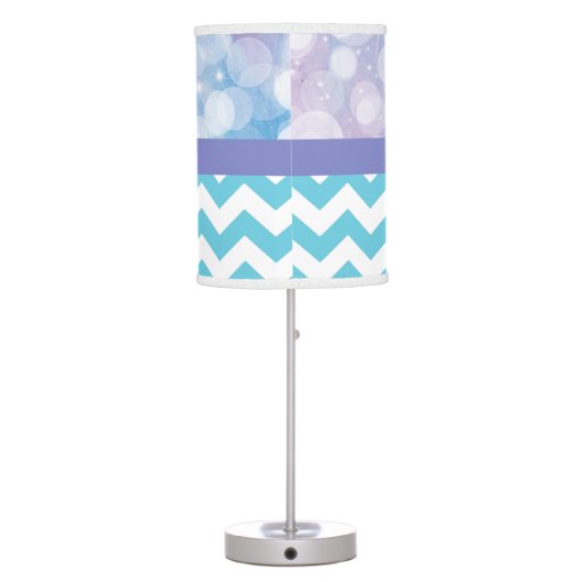Purple Teal Aqua Gymnastics Silhouette Lamp (Back)