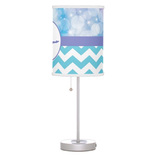 Purple Teal Aqua Gymnastics Silhouette Lamp (Right)