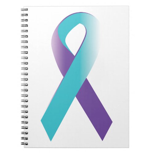 Purple  Teal Awareness Ribbon Notebook