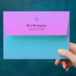 Purple Teal Bat Mitzvah Return Address A7 Envelope<br><div class="desc">These custom Bat Mitzvah envelopes will add a special touch to your event. Coordinates with the Purple Teal Faux Glitter Bat Mitzvah Bat Mitzvah collection.</div>
