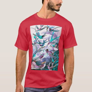 Purple Teal Birds of Paradise Long T-Shirt