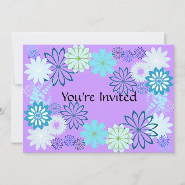 Purple & Teal Birthday Invitation (Front)
