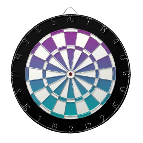 Purple Teal Black And White Dartboard