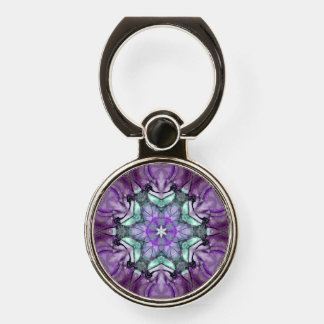 Purple Teal black floral star Snowflake Phone Ring Stand