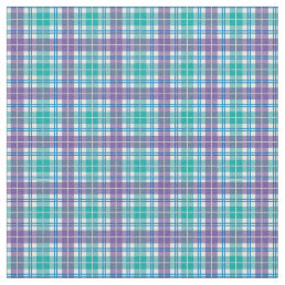 Purple Teal Blue Cool Summer Rainbow Plaid Tartan Fabric