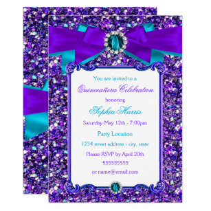 purple quinceañera invitations zazzle