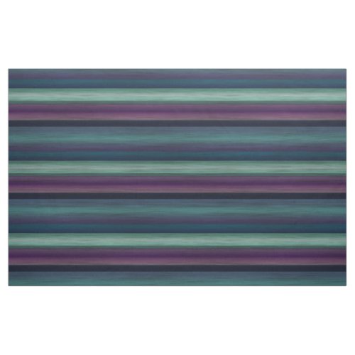 Purple Teal Blue Green Watercolor Stripes Pattern Fabric