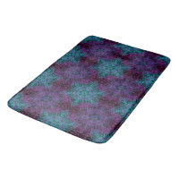 Purple Teal Blue Snowflake Mandala Bath Mat