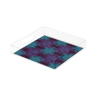 Purple Teal Blue Snowflake Mandala Cosmetic Tray