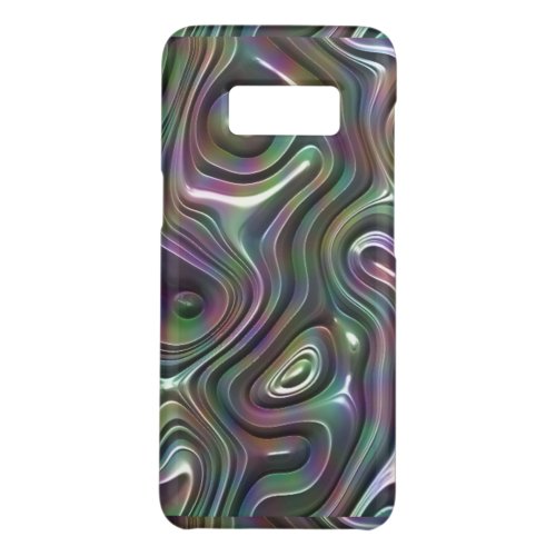 Purple Teal Cool Faux Shiny 3D Retro Waves Pattern Case_Mate Samsung Galaxy S8 Case