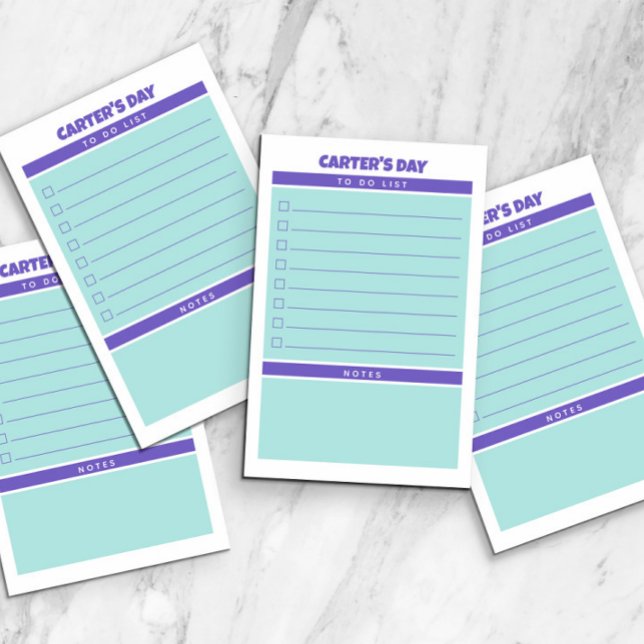 Purple Teal Cute To Do List Notes Organized Day (Creator Uploaded)