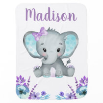 Purple Teal Elephant Baby Blankets Floral Purple Teal Elephant Baby Blankets Floral