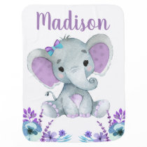Purple Teal Elephant Baby Blankets Floral Purple Teal Elephant Baby Blankets Floral