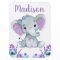 Purple Teal Elephant Baby Blankets Floral