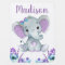 Purple Teal Elephant Baby Blankets Floral