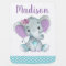 Purple Teal Elephant Baby Blankets Floral Chevron