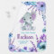 Purple Teal Elephant Blanket with Name