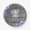 Purple Teal Elephant Plate 4 Baby Shower, Birthday