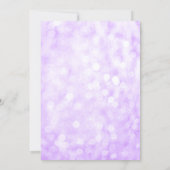 Purple Teal Faux Glitter Lights Girl Baby Shower Invitation (Back)