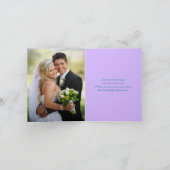 Purple, Teal Floral, Hearts PHOTO Thank You Card (Inside)