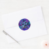 Purple & Teal Floral Masquerade Party Sticker (Envelope)