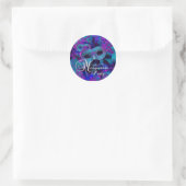 Purple & Teal Floral Masquerade Party Sticker (Bag)