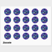 Purple & Teal Floral Masquerade Party Sticker (Sheet)