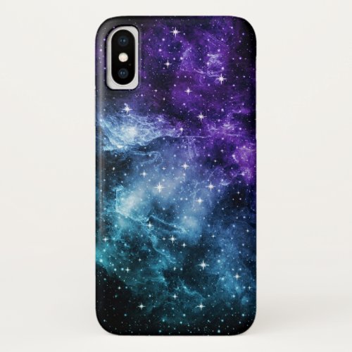 Purple Teal Galaxy Nebula Dream 1 iPhone X Case